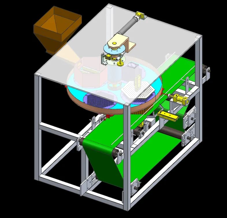 3D design of a rotary-table feeding machine
