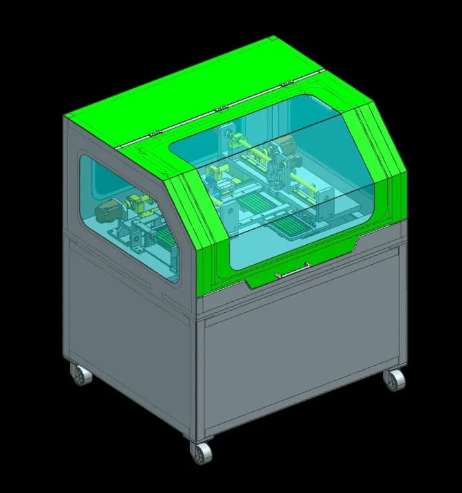 3D design of an enclosed machine station