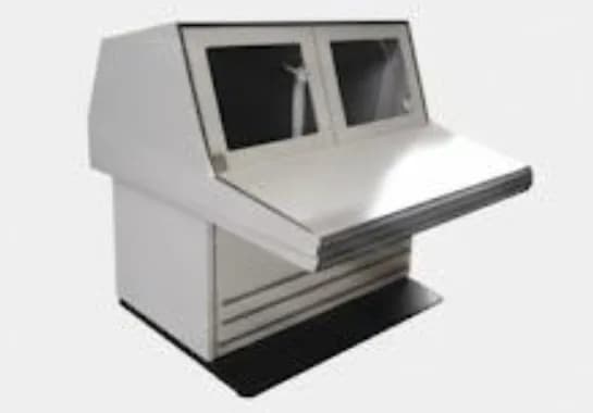 Sheet metal control console with two display openings