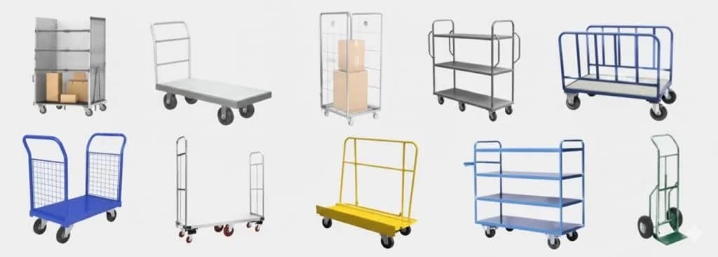Metal trolleys and carts